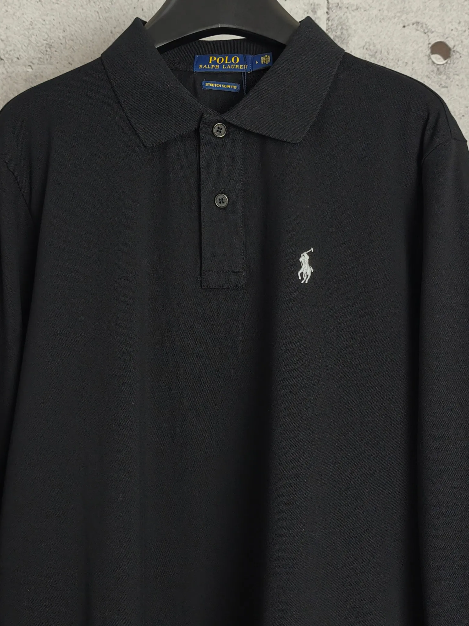 P200 Real shot quality High version Ralph Lauren pony embroidered polo shirt lapel long sleeves High-end quality Complete with three labels, comfortable and breathable, classic and simple, exquisite and fashionable, details show high-end quality Color: black, white, gray, navy blue Size: M-XXL